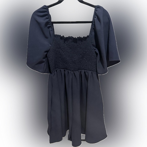 Haptics- Navy Blue Ruffled Romper - Picture 2 of 2